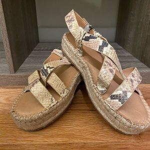 Size 7 Madewell Snake Skin espadrille sandal - Never Worn